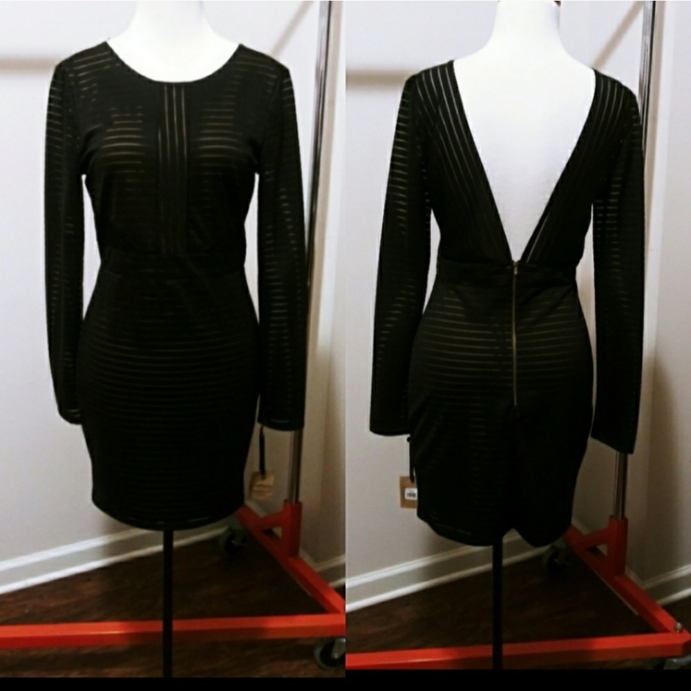 The Vintage Shop Black Nude dress sz L NWT